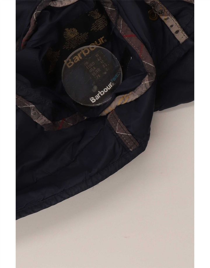 Barbour Chaqueta Acolchada Para Mujer UK 40 Grande Azul Marino Colorblock Poliamida