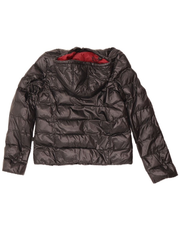 Converse Chaqueta acolchada con capucha para mujer UK 12 Medium Black Nylon