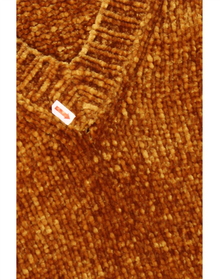 ZARA Mujer Jersey Oversize Con Cuello En V UK 44 Elastómero Marrón Medio