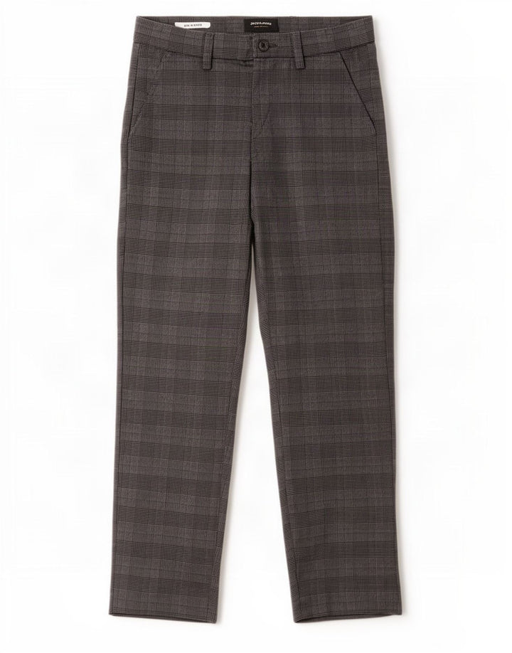 Jack & Jones Mens Marco Slim Traje Pantalones W28 L30 Gris Cuadros Poliéster