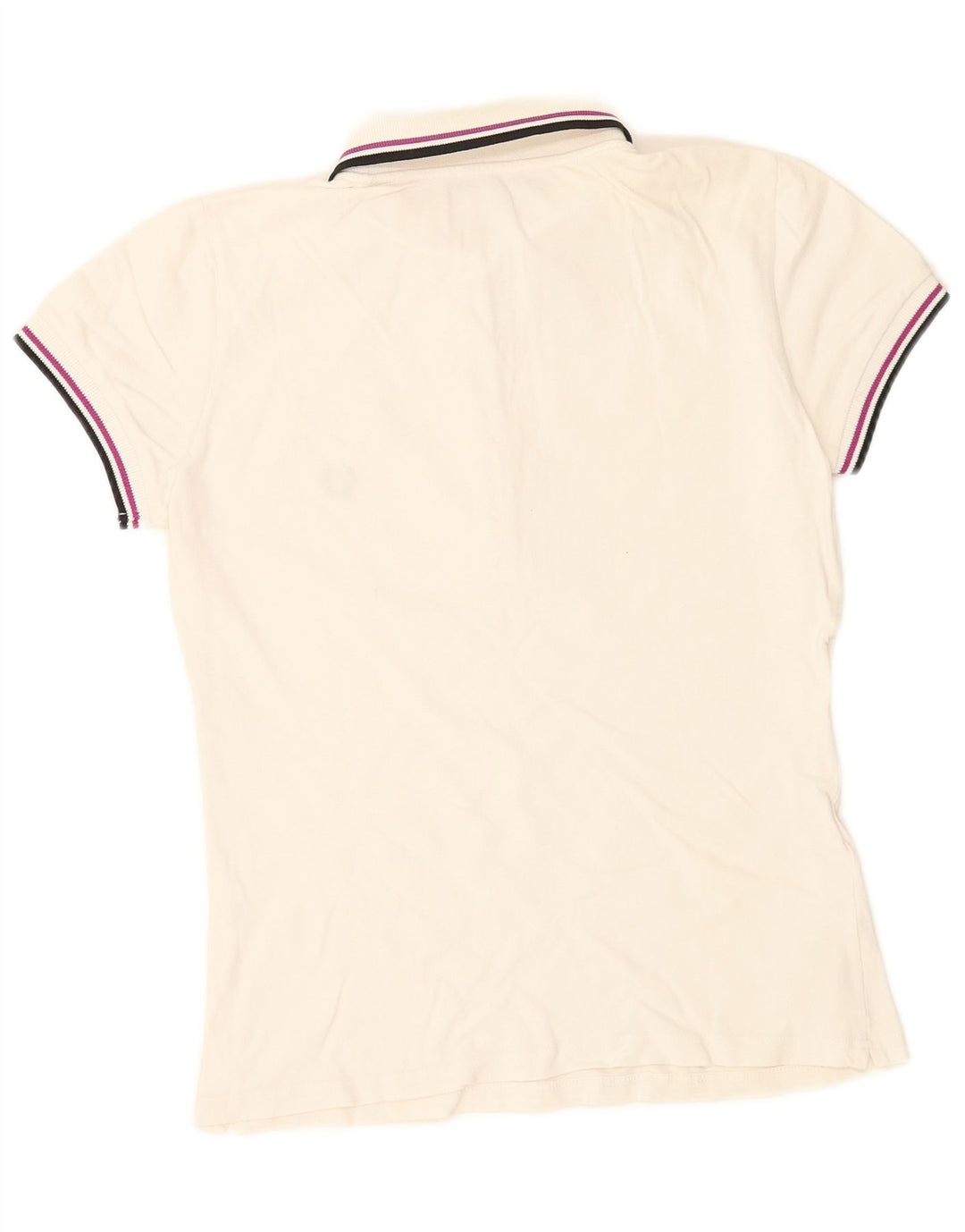 FRED PERRY Polo para mujer Reino Unido 12 Algodón blanco mediano