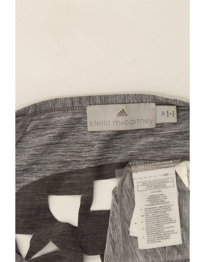 Adidas Mujer Stella McCartney Graphic Túnica Top EU 36 Pequeño Gris Poliéster