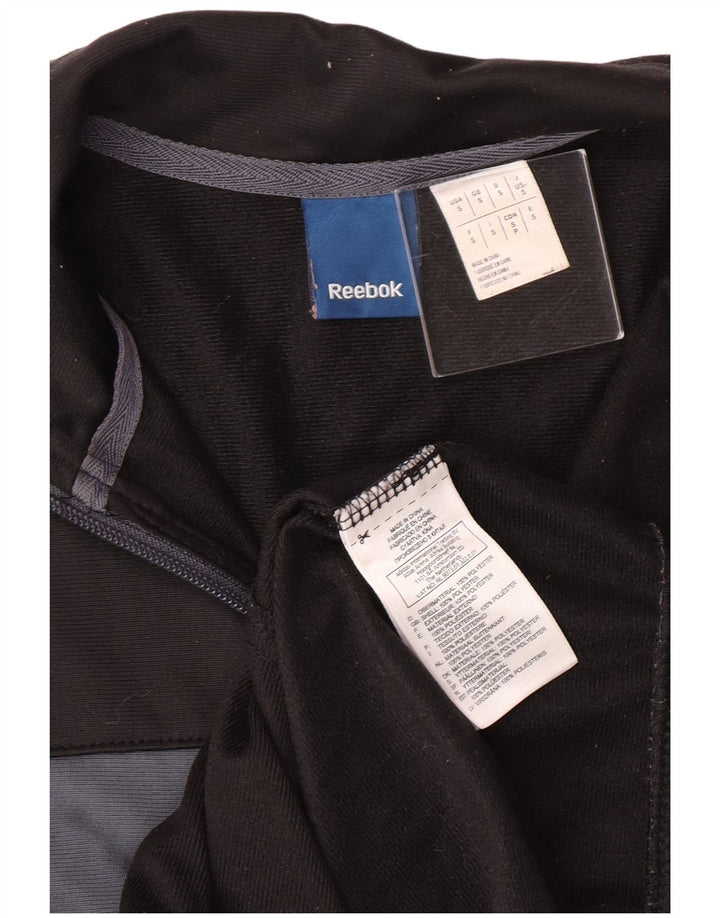 Reebok - Chaqueta de chándal para hombre, talla pequeña, color negro, poliéster