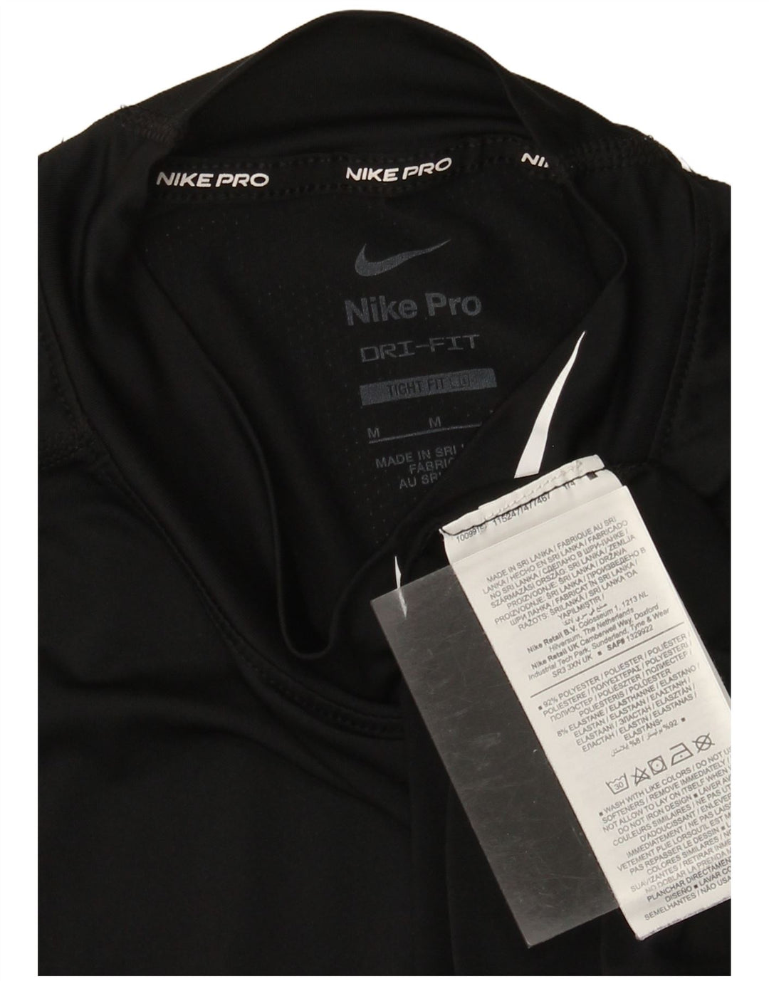 Nike Dri Fit Graphic Top manga larga poliéster negro mediano para hombre