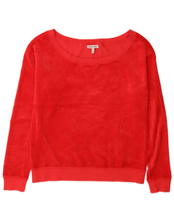 Juicy Couture Sudadera de Terciopelo de Gran tamaño para Mujer Jersey UK 6 XS Algodón Rojo