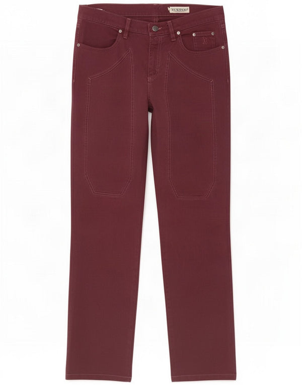 Jeckerson Jeans rectos para mujer W30 L30 Borgoña