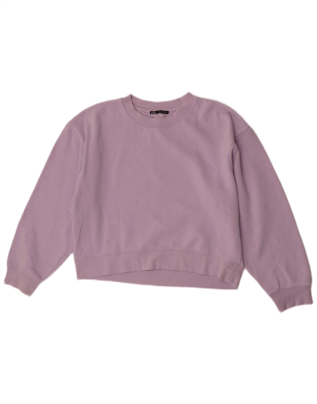 Zara Mujer Crop Sudadera Jumper UK 46 Grande Poliéster Púrpura