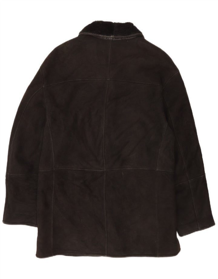 Gimo's Chaqueta de piel de oveja para hombre Reino Unido 40 Grande Negro
