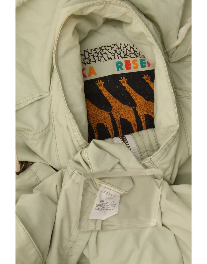 Vintage hombres con capucha chaqueta bomber Reino Unido 42 XL poliéster verde