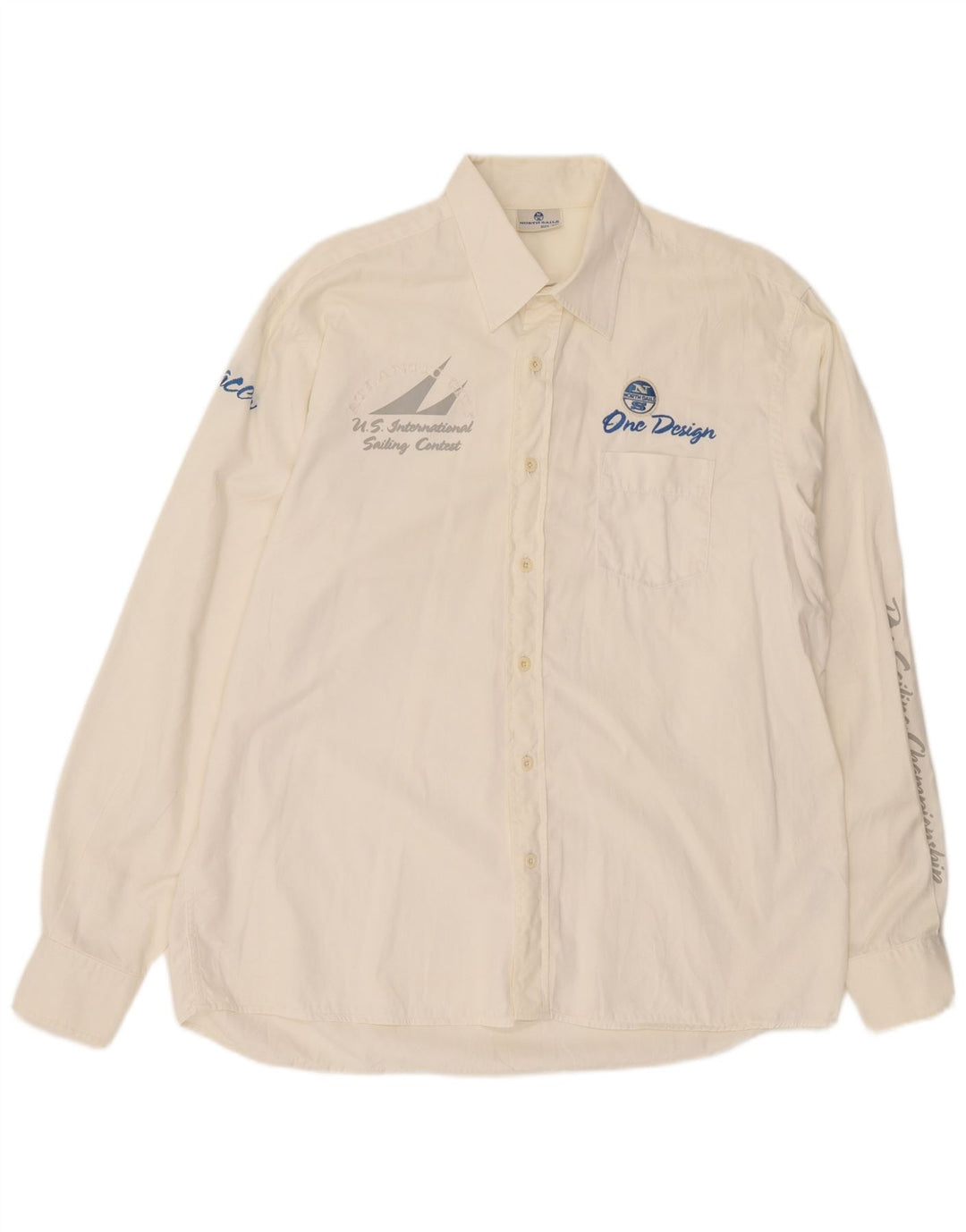 North Sails Camisa gráfica para hombre 2XL Algodón blanco roto