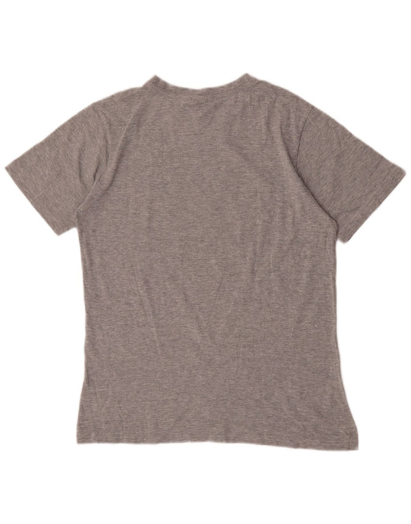 Sergio Tacchini Camiseta gráfica para hombre Top de algodón moteado gris medio