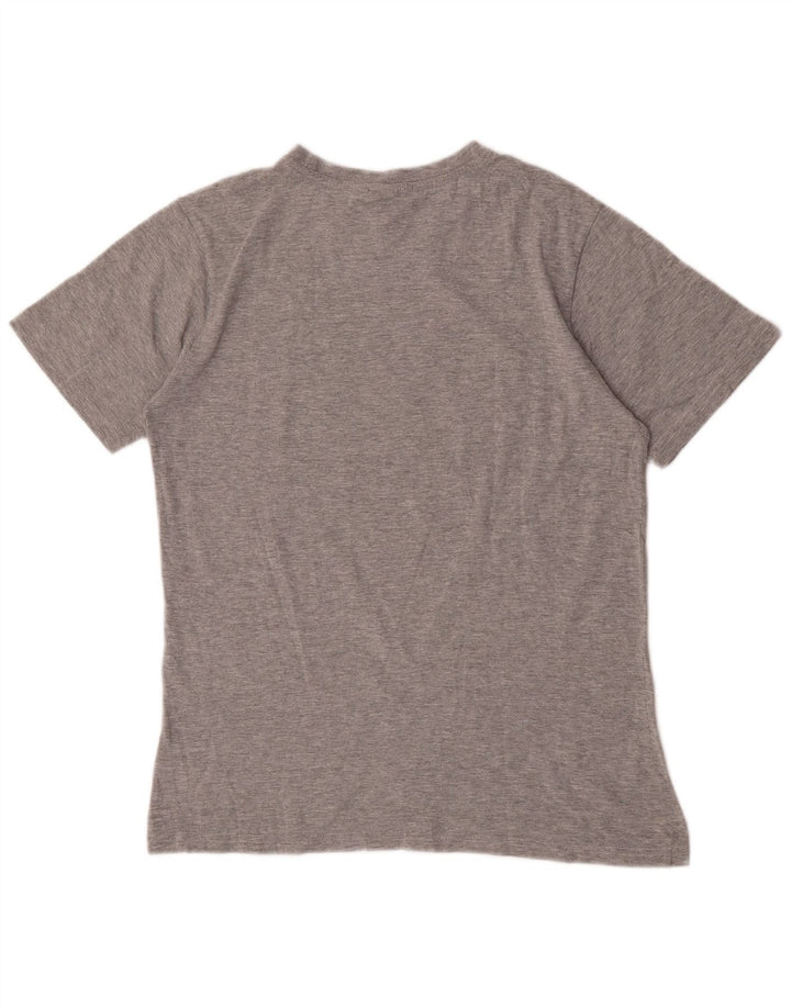 Sergio Tacchini Camiseta gráfica para hombre Top de algodón moteado gris medio