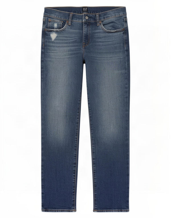 Vaqueros rectos desgastados para mujer Gap W26 L29 Algodón azul