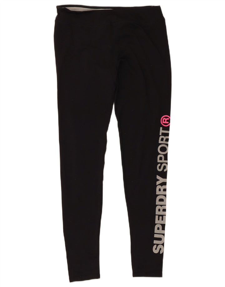 SUPERDRY Leggings gráficos para mujer UK 40 Small Black