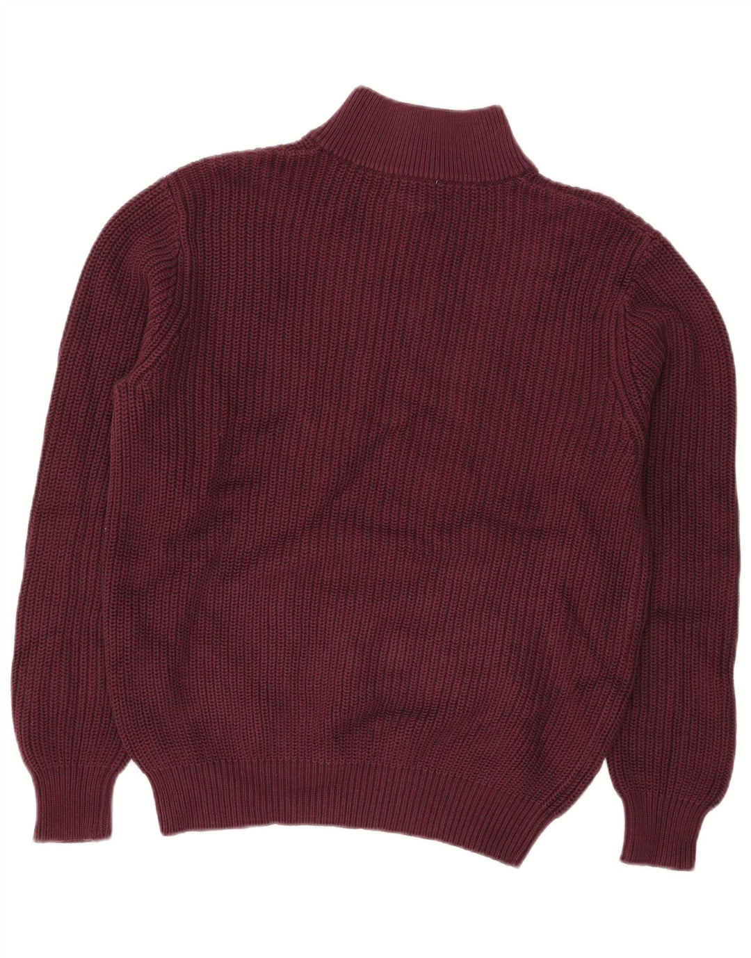 L.L.Bean Suéter tipo jersey con cuello y botones para hombre Algodón burdeos medio