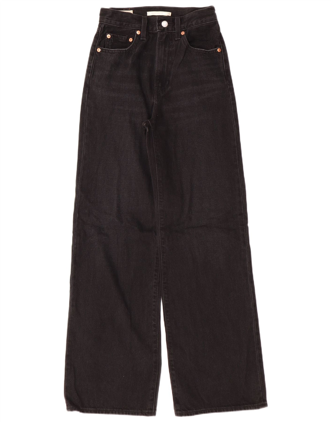 Levi's Vaqueros de pierna ancha y cintura alta para mujer W24 L32 Clásico de algodón negro