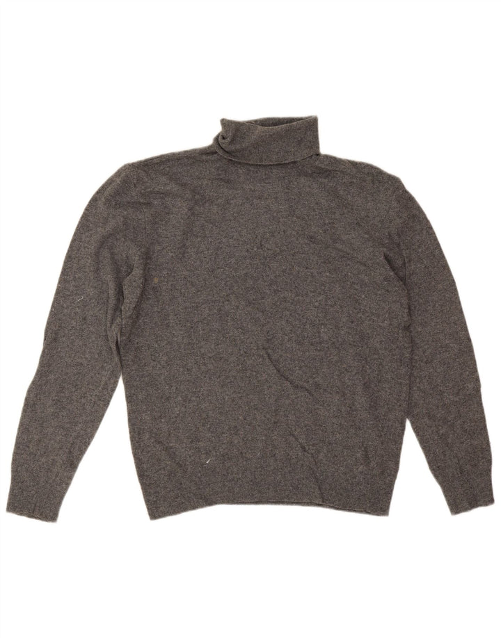 Zara Jersey con cuello vuelto para mujer, UK 44, poliamida moteada en gris medio