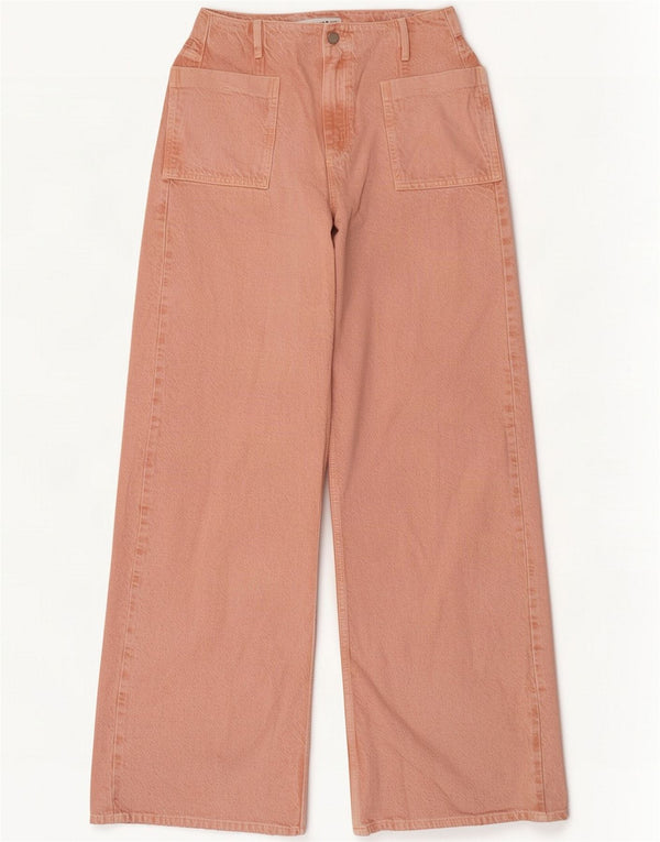 Zara Jeans de pierna ancha y cintura alta para mujer EU 38 Small W28 L32 Algodón rosa