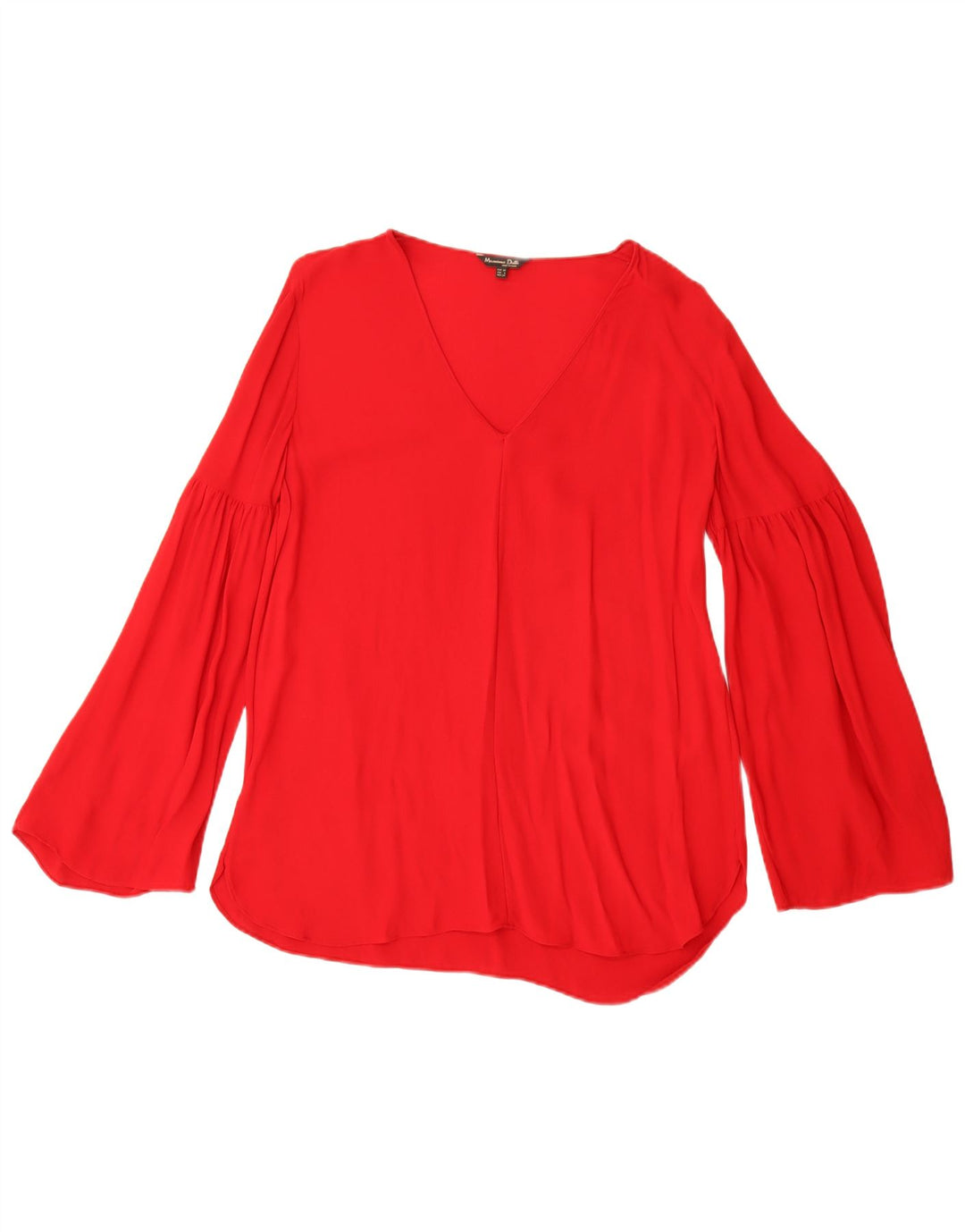 Massimo Dutti Blusa Manga Larga Mujer Top EU 38 Small Viscosa Rojo