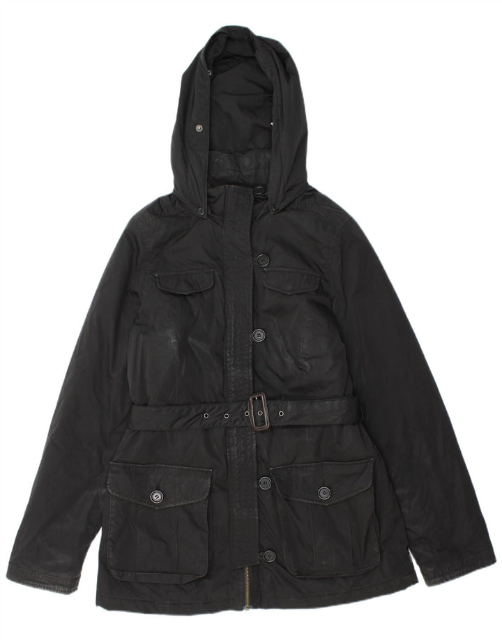 Woolrich Chaqueta utilitaria con capucha para mujer UK 44 Mediana Poliéster negro