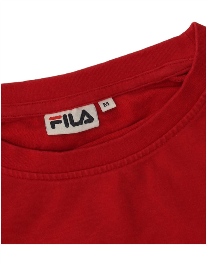 Fila - Sudadera gráfica para mujer (talla 40), color rojo mediano