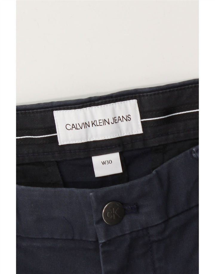 Pantalones cortos chinos Calvin Klein para hombre W30 Algodón azul marino mediano