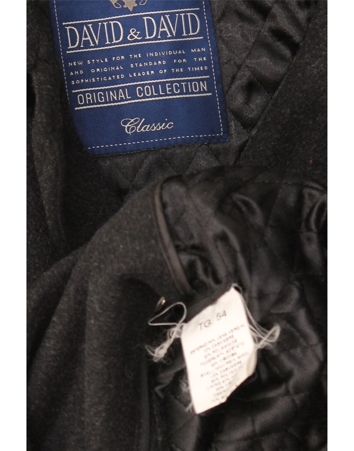 Abrigo vintage para hombre IT 54 2XL lana gris
