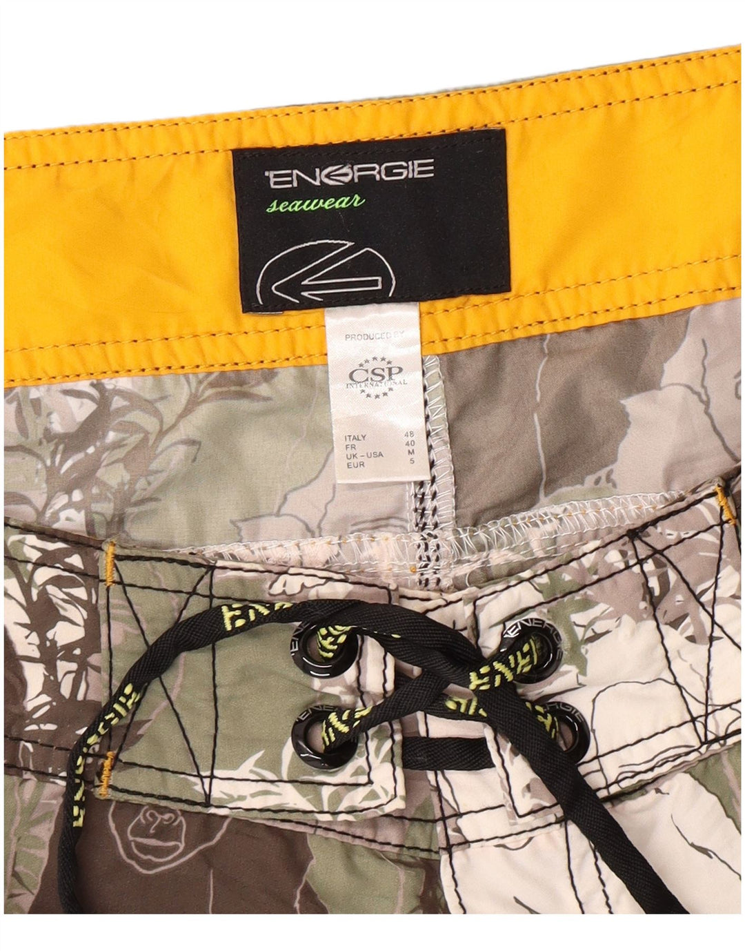 ENERGIE Bañador con estampado gráfico para hombre, tamaño mediano, estampado animal multicolor