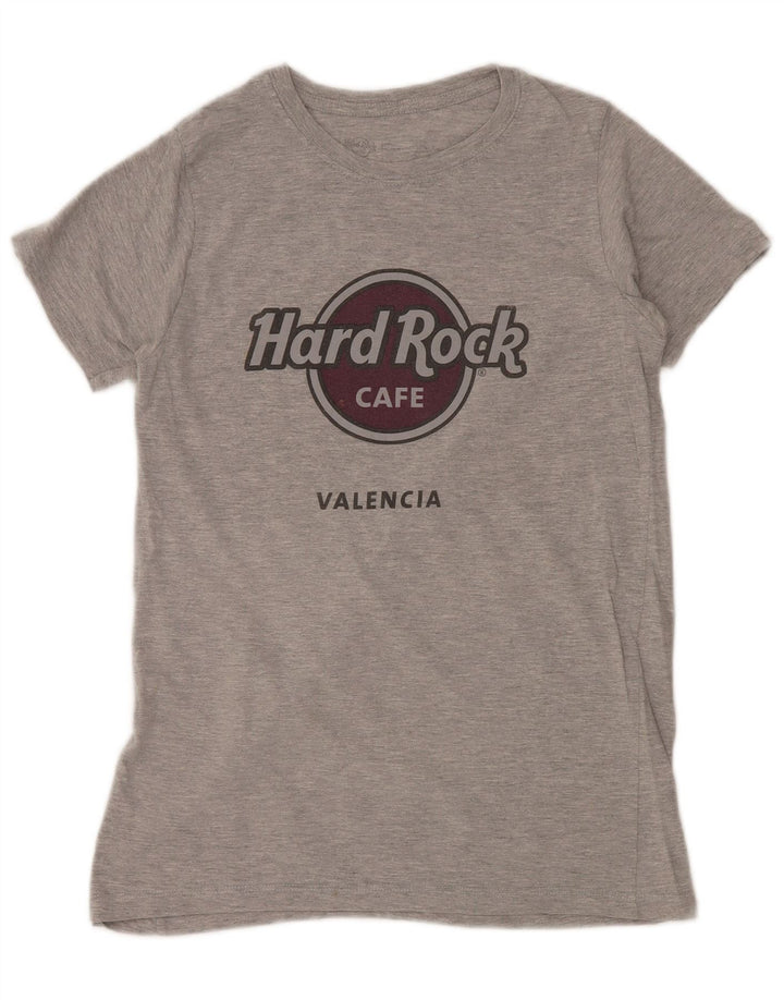 HARD ROCK CAFE Camiseta gráfica Valencia para mujer Top UK 12 Gris medio