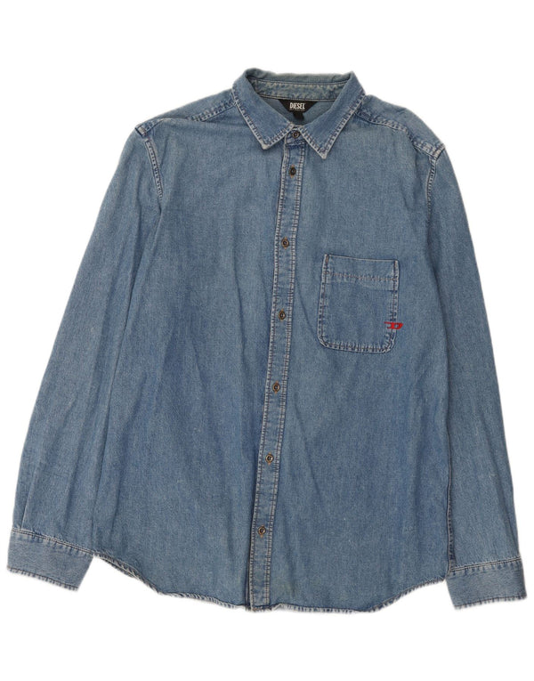 Diesel Mens Denim Shirt XL Blue Cotton