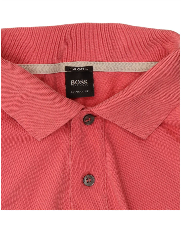 Hugo Boss Polo de corte regular para hombre de algodón rojo grande