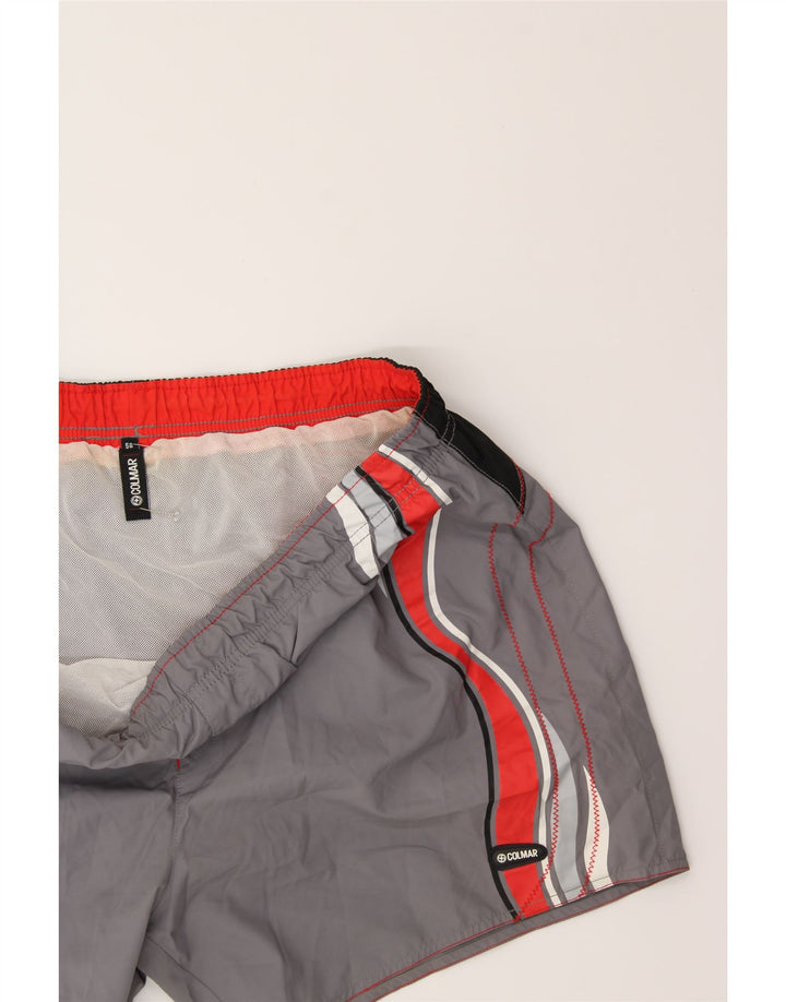 COLMAR Mens Swimming Shorts IT 58 Medium Grey Striped Polyester Vintage Colmar and Second-Hand Colmar from Messina Hembry 