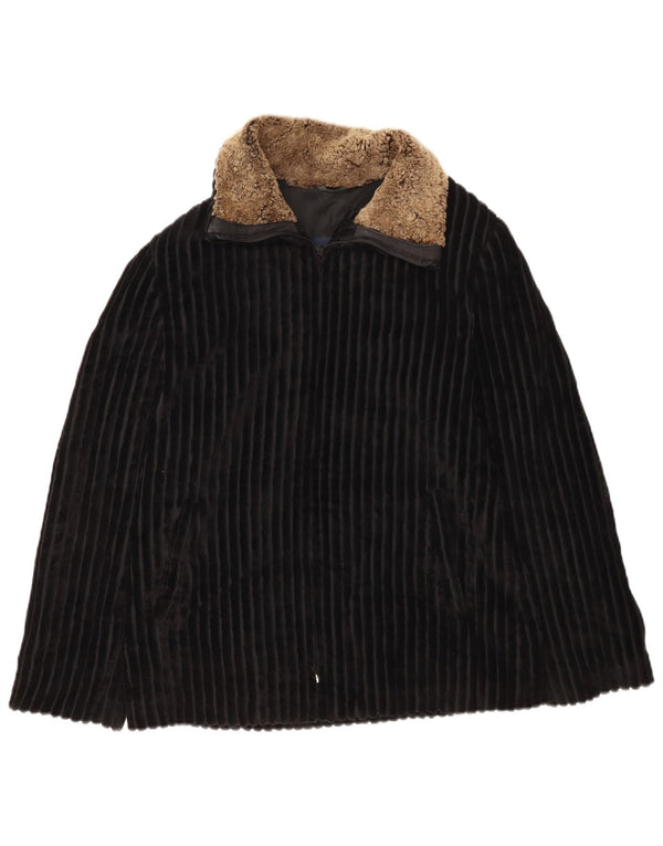 Mabrun Womens Corduroy Jacket IT 44 Medium Black Colourblock