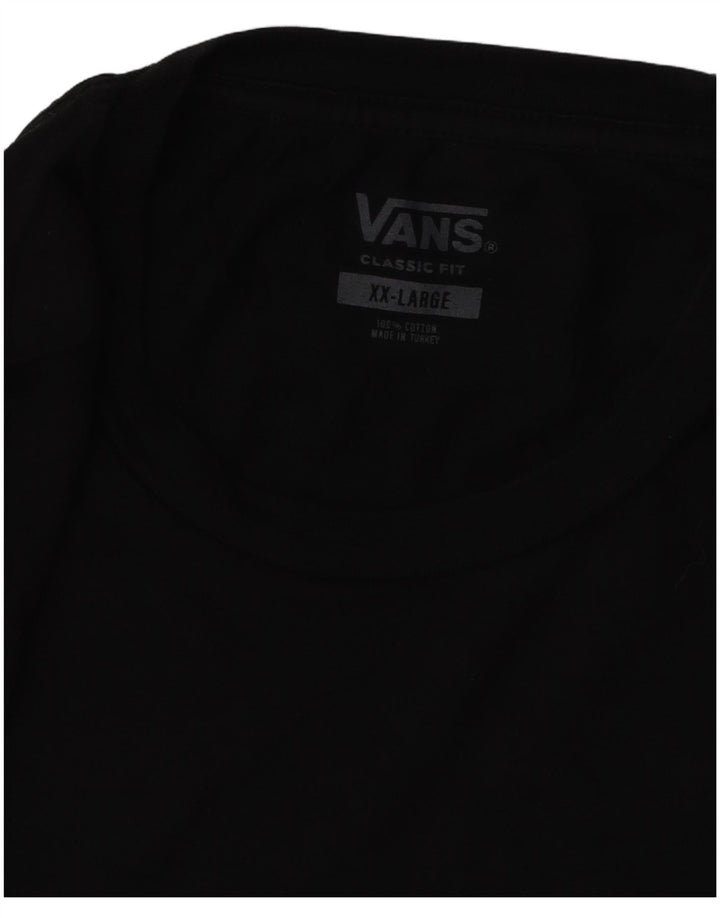 VANS Camiseta gráfica de ajuste clásico para hombre Top 2XL Algodón negro