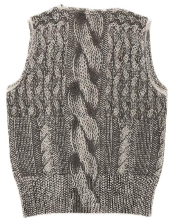 Trussardi Jeans Mujer Chaleco Tank Top UK 42 Lana Gris Medio
