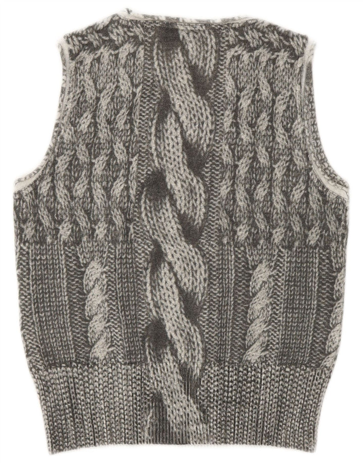 Trussardi Jeans Mujer Chaleco Tank Top UK 42 Lana Gris Medio