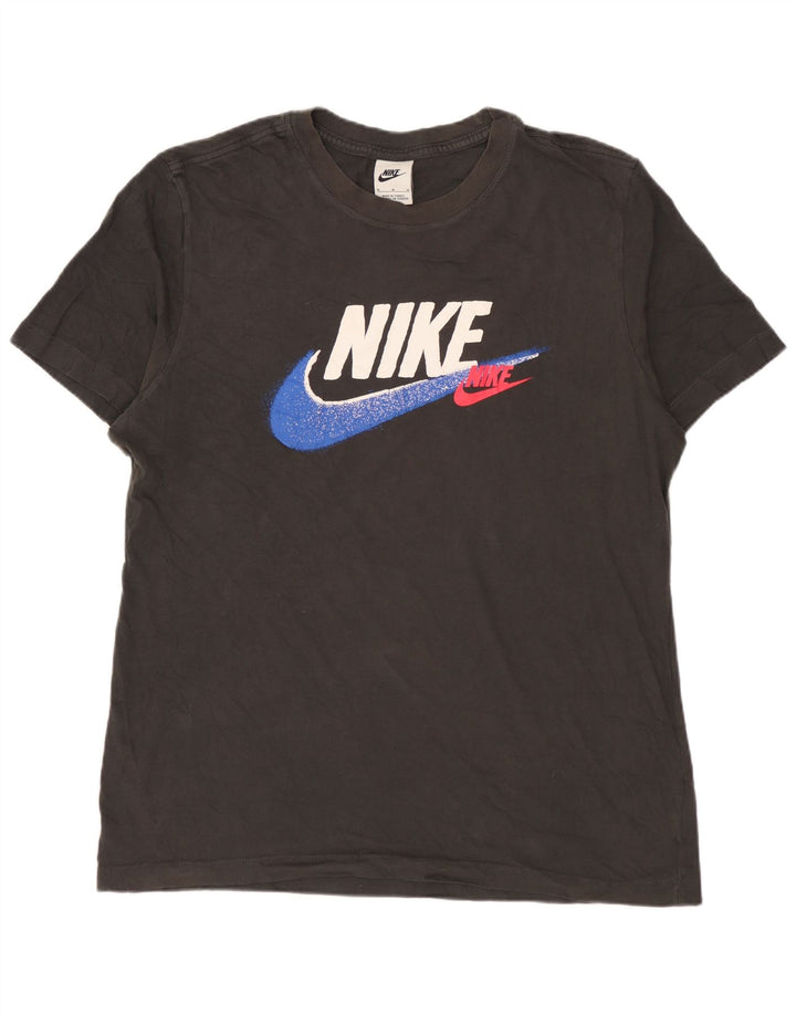 NIKE Camiseta gráfica para hombre Top mediano de algodón negro