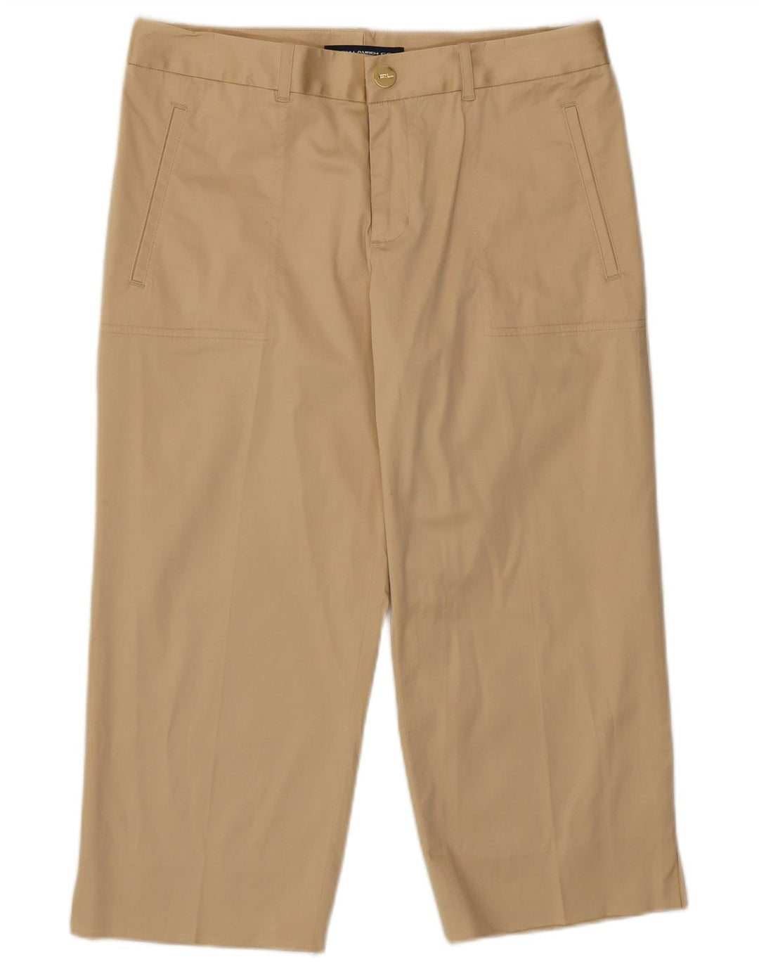 Ralph Lauren Pantalones Capri de Golf para Mujer US 8 Mediano W30 L21 Algodón Beige