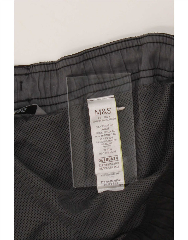 Marks & Spencer Bañador para hombre XL Negro Colorblock Poliéster