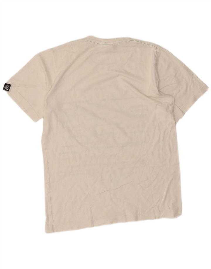 Adidas Hombre Camiseta Gráfica Top Medio Blanco Algodón Geométrico