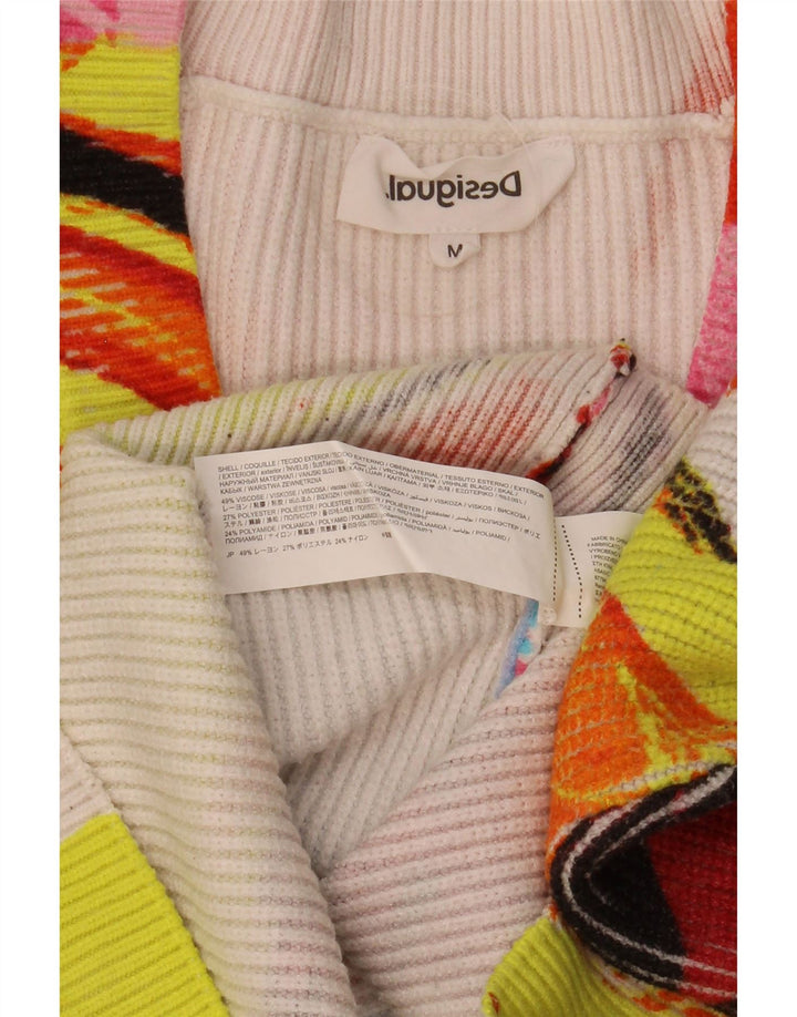 Desigual - Jersey con cuello en V para mujer, talla 40, talla M, multicolor
