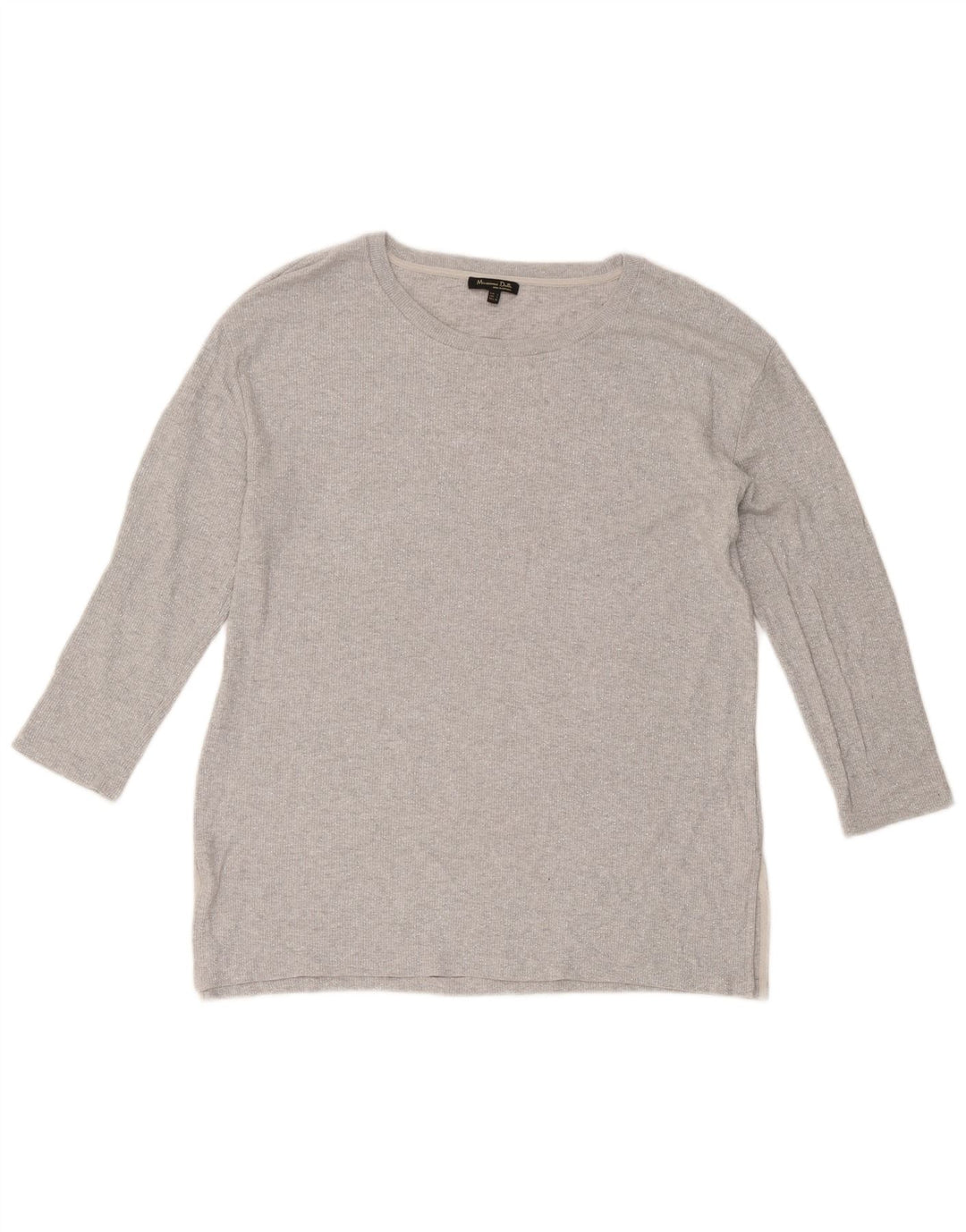 Massimo Dutti Top Mujer Manga 3/4 UK 46 Grande Gris