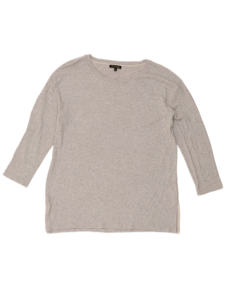 Massimo Dutti Top Mujer Manga 3/4 UK 46 Grande Gris