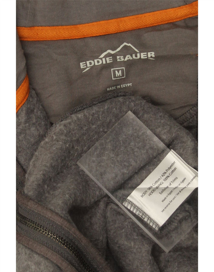 EDDIE BAUER Suéter con capucha y cremallera para hombre Algodón gris medio