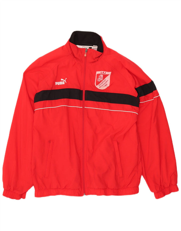 PUMA Chaqueta superior de chándal con gráfico para hombre Poliéster rojo grande