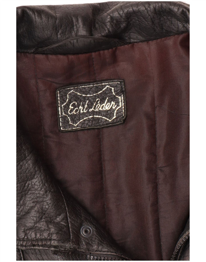 VINTAGE Chaqueta de cuero para hombre Reino Unido 40 Cuero negro grande