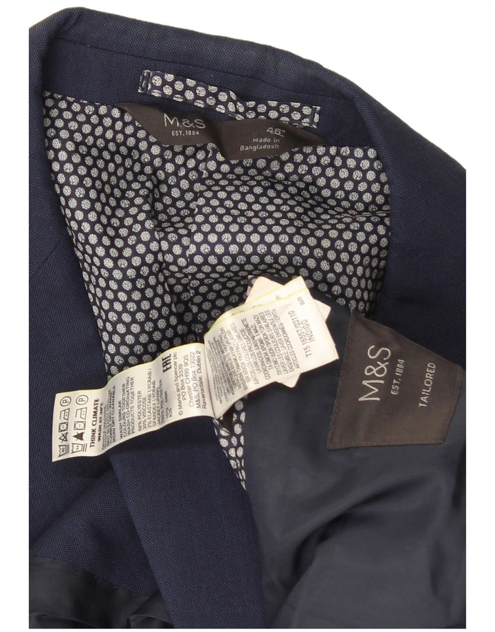 Marks & Spencer Chaqueta tipo blazer de 2 botones para hombre UK 46 3XL Azul marino