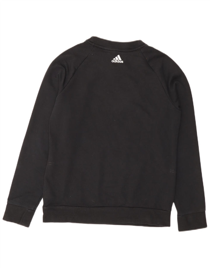 ADIDAS Sudadera gráfica para mujer Jumper UK 12/14 Mediano Negro Algodón