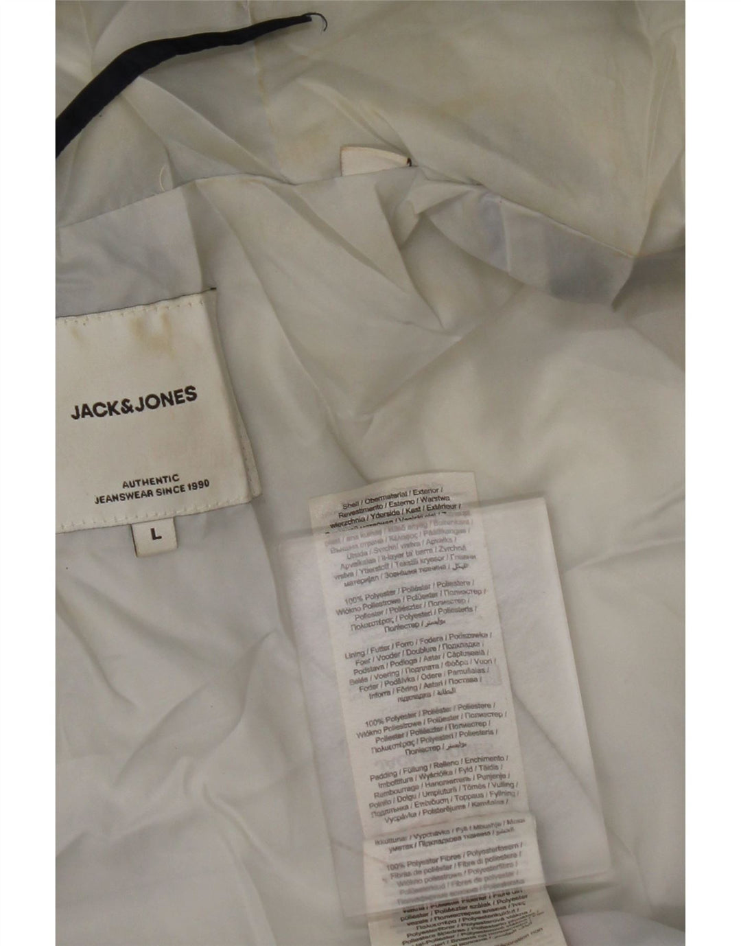 JACK & JONES Chaqueta acolchada con capucha para hombre UK 40 Large Poliéster azul marino