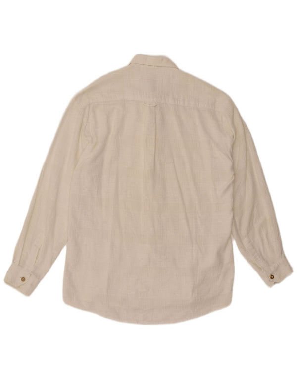 Camisa vintage para hombre talla 38 cheque blanco mediano